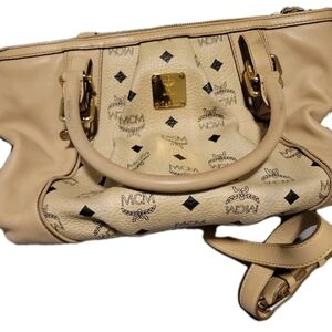 Authentic MCM Visetos Monogram Satchel / Crossbody